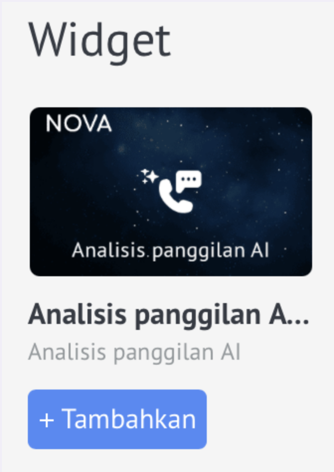 Memilih widget analisis panggilan AI di Digital Pipeline