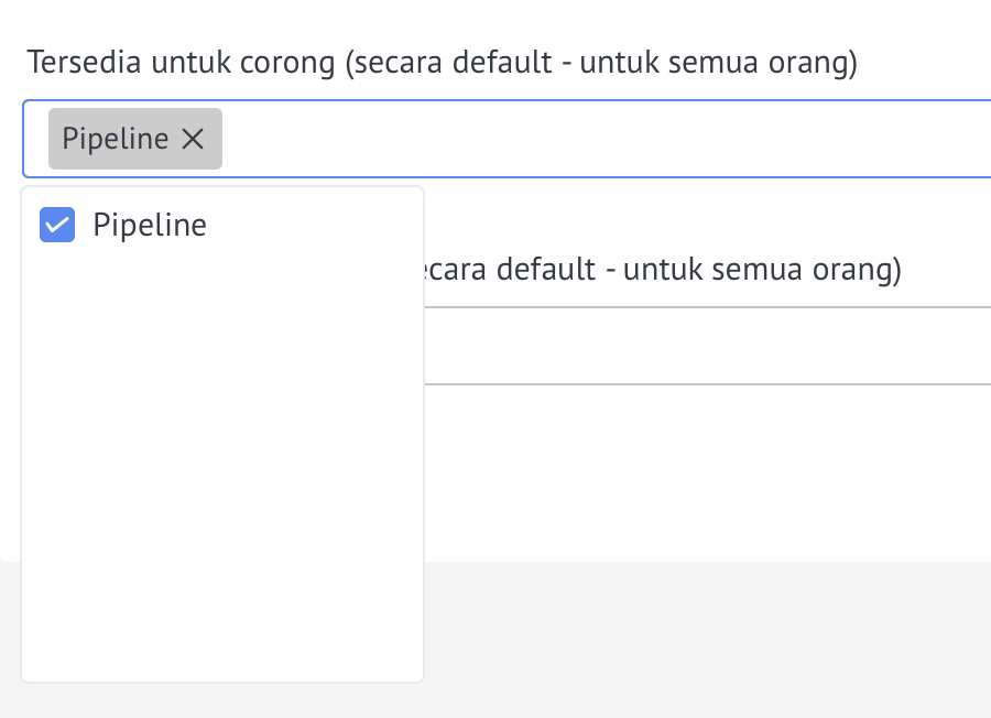 Memilih pipeline untuk perhitungan di pengaturan widget