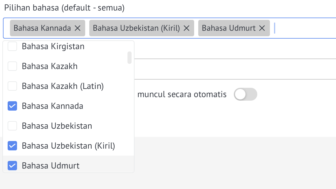 Memilih bahasa untuk diterjemahkan