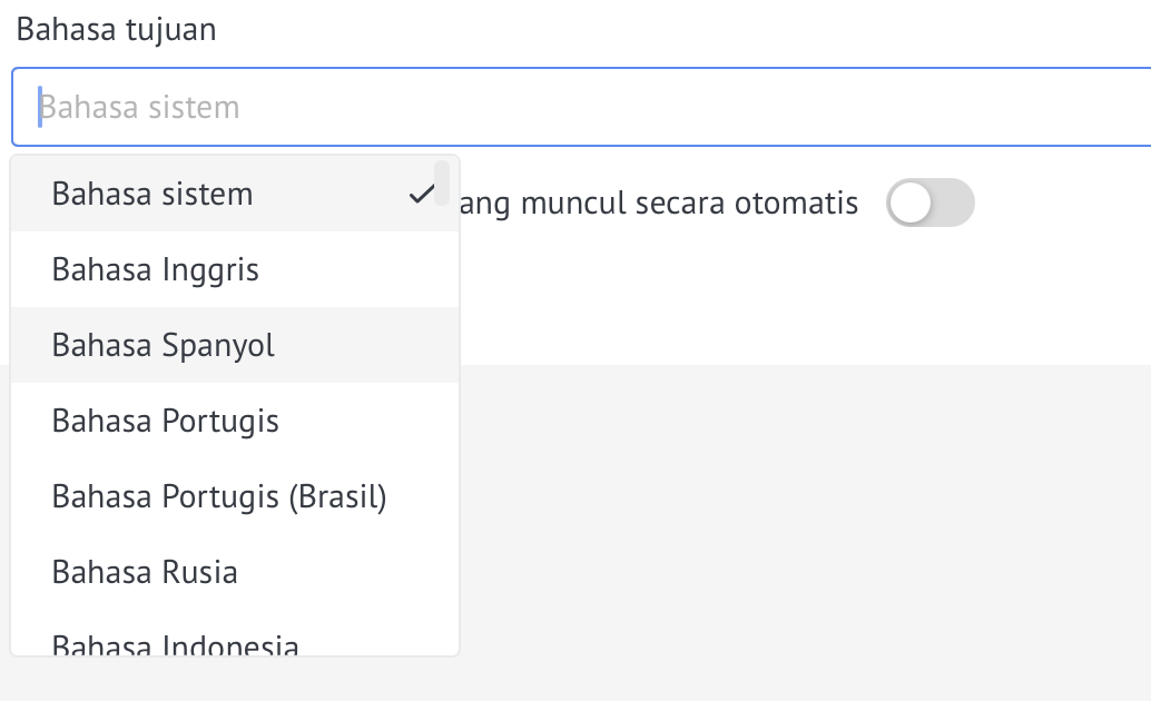 Memilih bahasa target